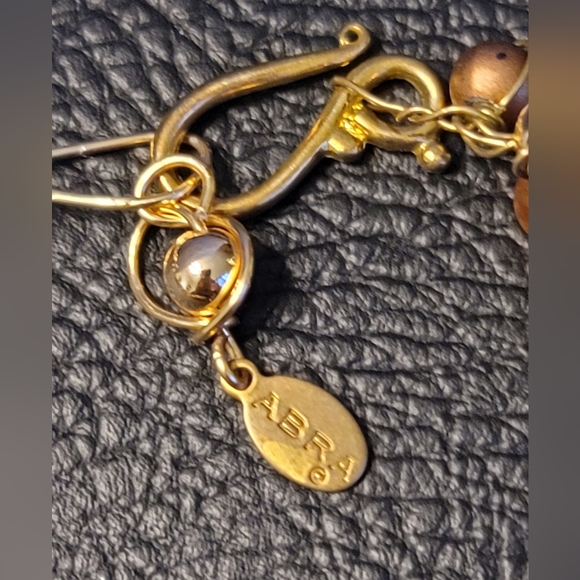 Abra Couture Golden GLOWY Necklace, Amber & Murano Glass Elements, Designer - Picture 6 of 6